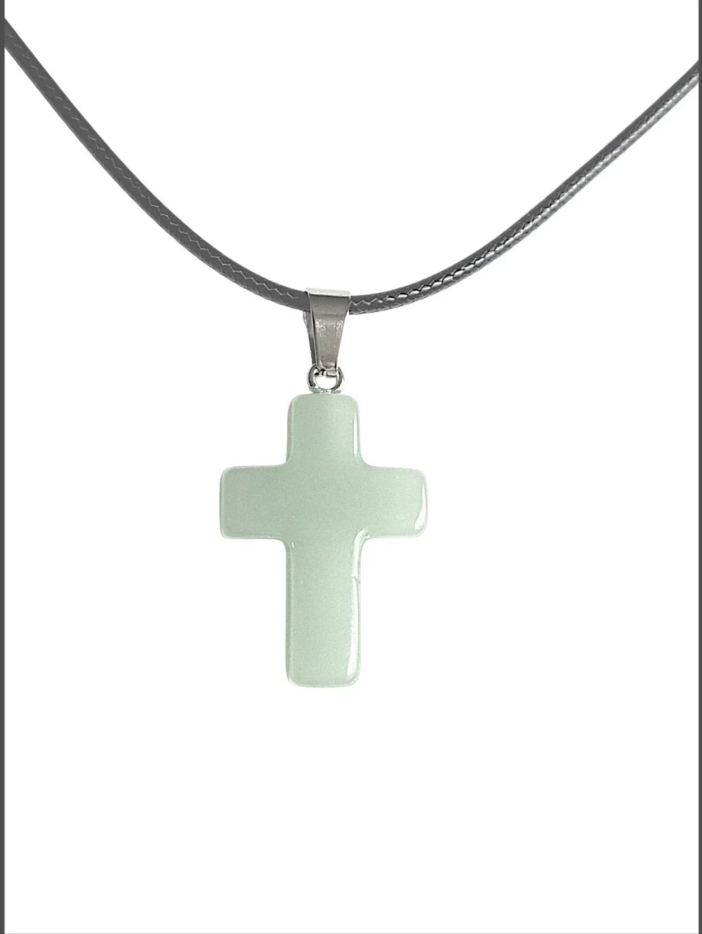Natural Stone Cross Pendant & Necklace